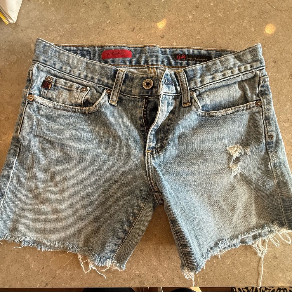 AG Adriano Goldschmied Light Blue Jean Shorts